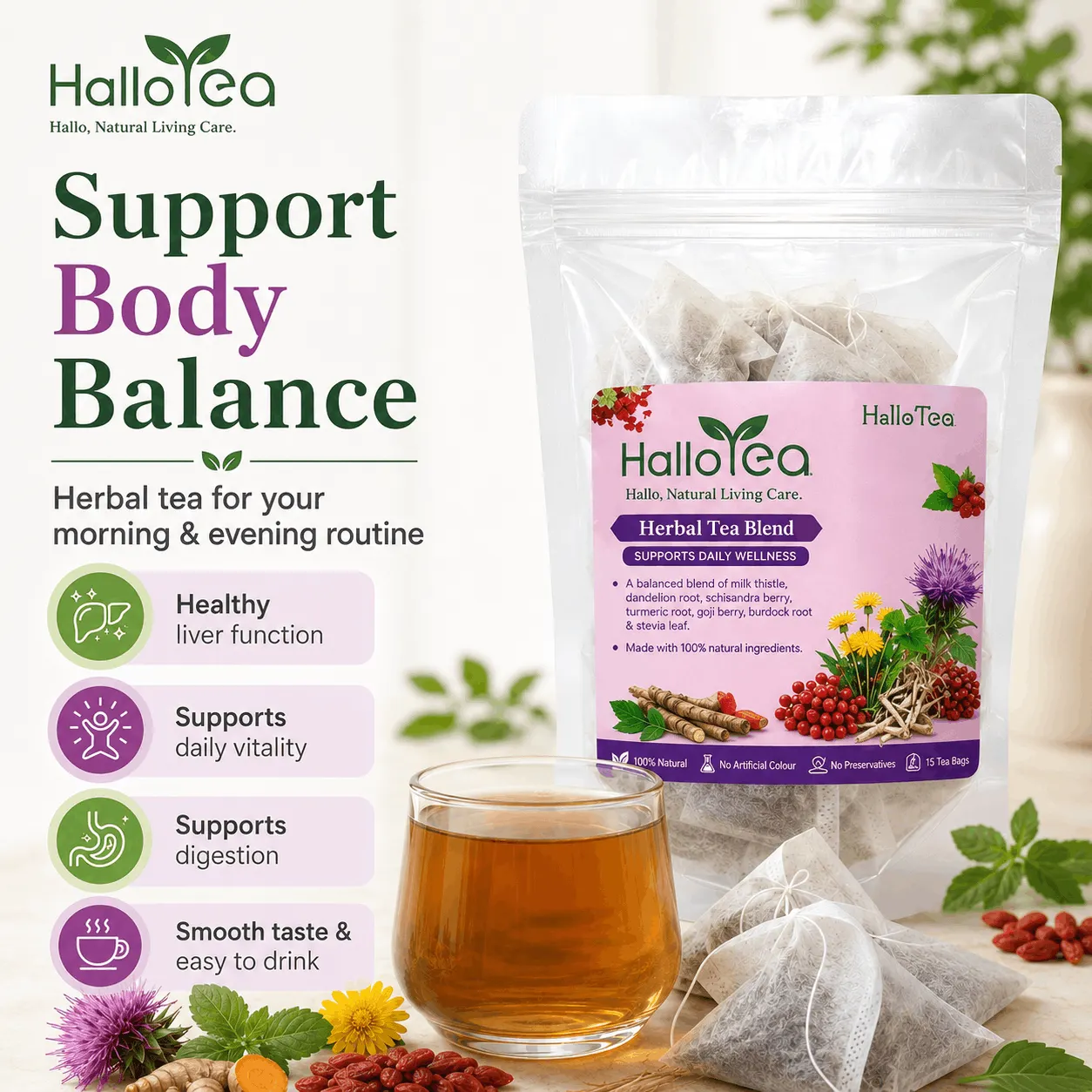 Hallo Natural Liver Care+ angle 2